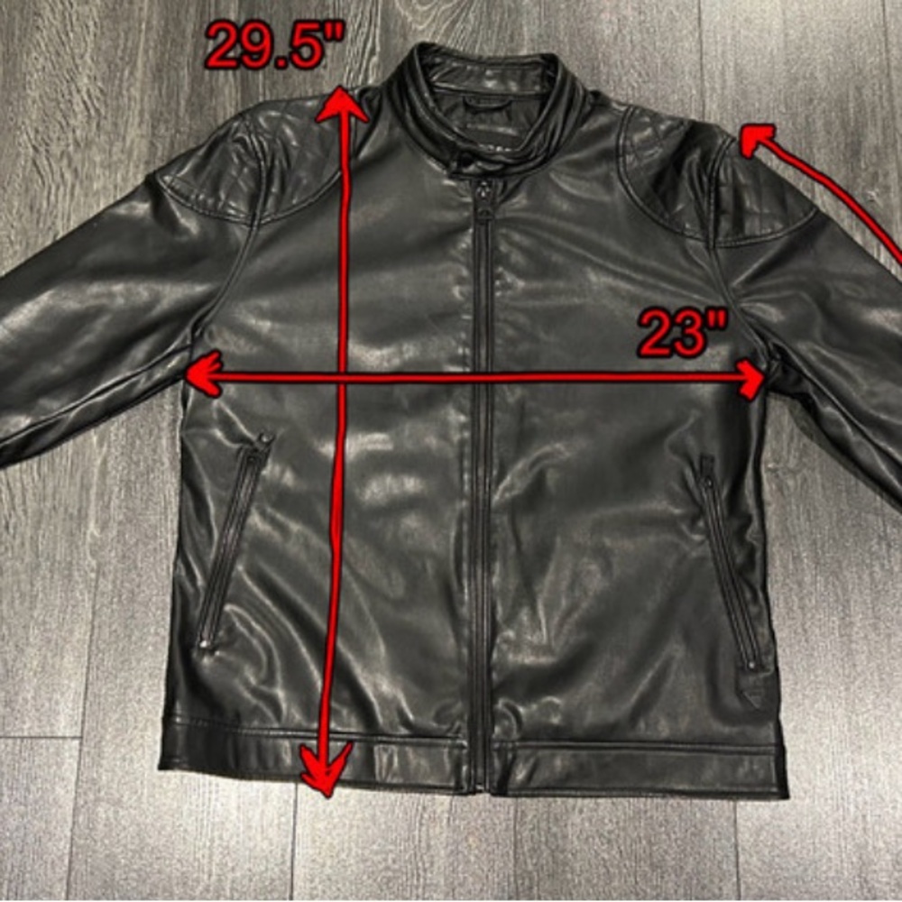 Guess Men's Black Leather Jacket